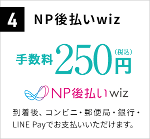 4.NP後払いwiz 手数料250円（税込）