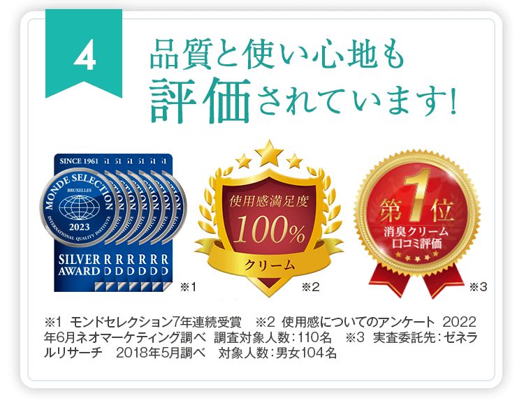 4.品質と使い心地も評価されています!