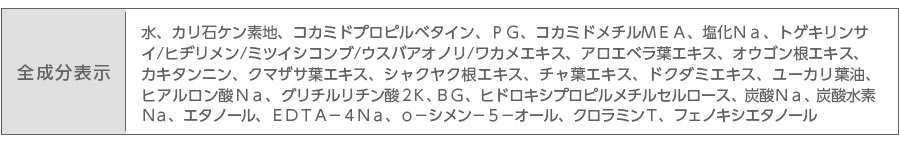 ボディソープ成分表
